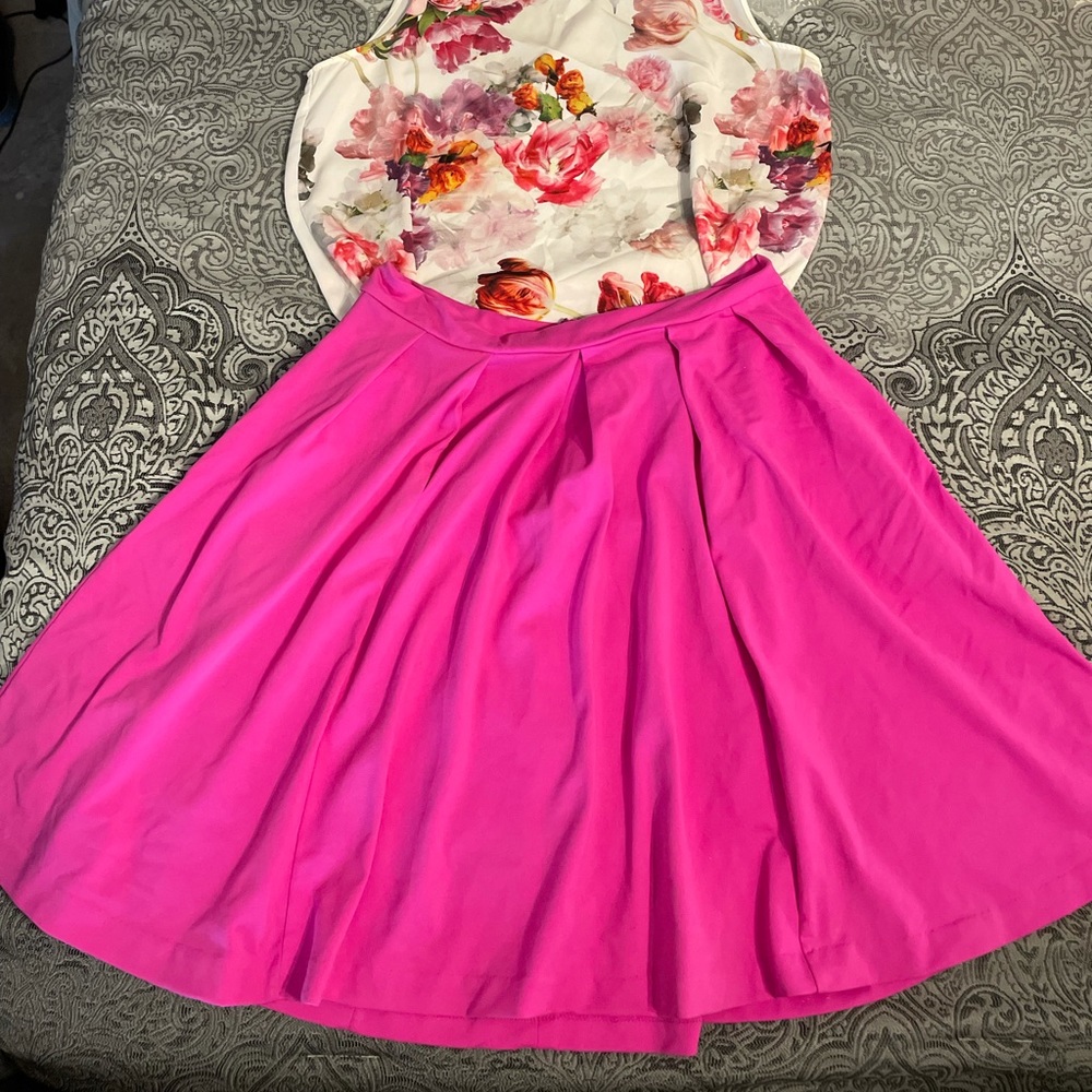 Cynthia Rowley Pleated pink skirt.